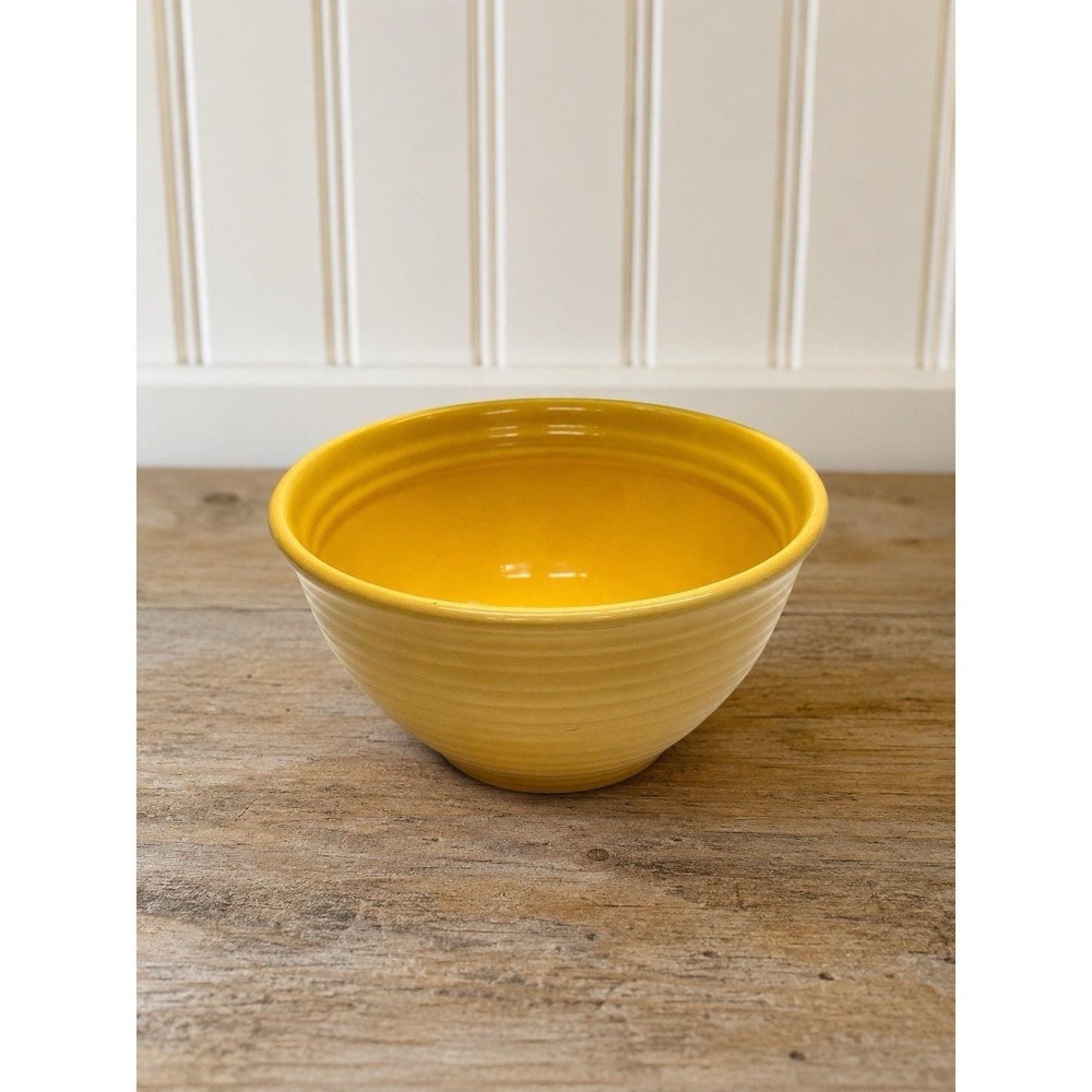 VTG Bauer Pottery 12 Yellow Ring Ware Mixing Bowl w 2 Rings Inside Bowl
